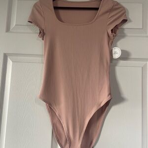 Ribbed Mauve Bodysuit